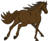 Running Brown Horse Clip Art